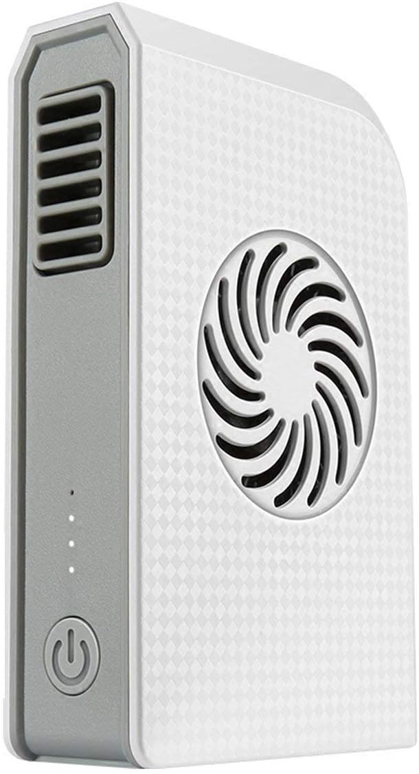 JoysoulEU Power Bank Cooling Fan, Portable Bladeless 3 speed Travel Fan Pocket Fan Desk Box Fan, 6000mAh Power Bank Rechargeable Fan for Home Office Travel Daily Use (White)