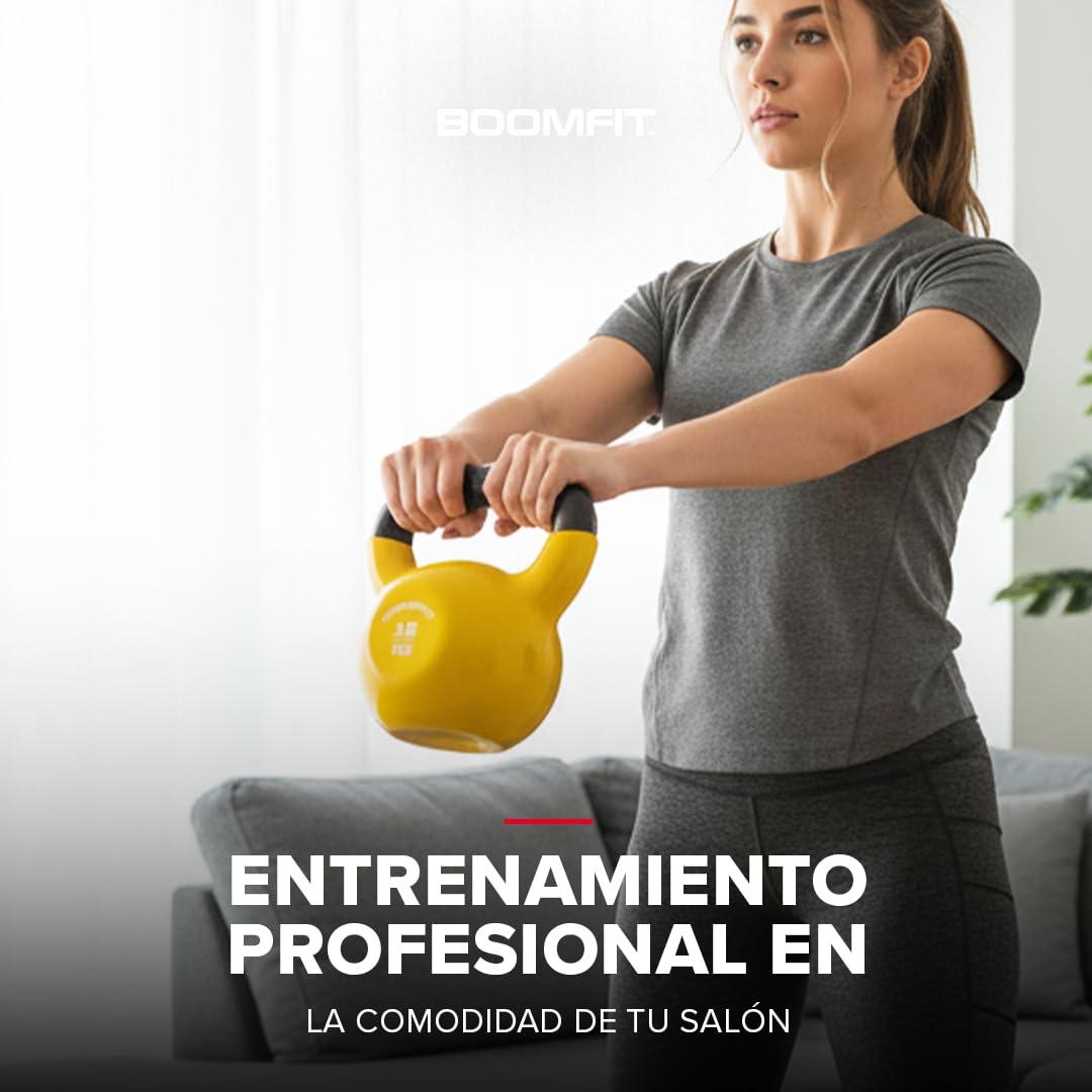 Kettlebell Vinilo BOOMFIT 4–30 kg – Pesa Rusa para entrenamiento funcional y fuerza total – Ideal para cross training en casa y gimnasio
