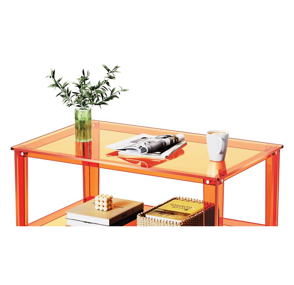 Amazon.com: solaround Acrylic Coffee Table with Storage Shelf