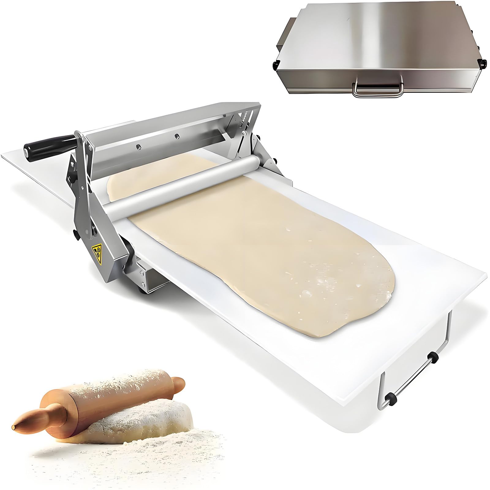 Teigschere, manuelle Rollmaschine mit einstellbarer Dicke, Edelstahl-Fondant-Flattener für Gebäck, leicht zu reinigen und abzuspülen, ideal für das Backen zu Hause