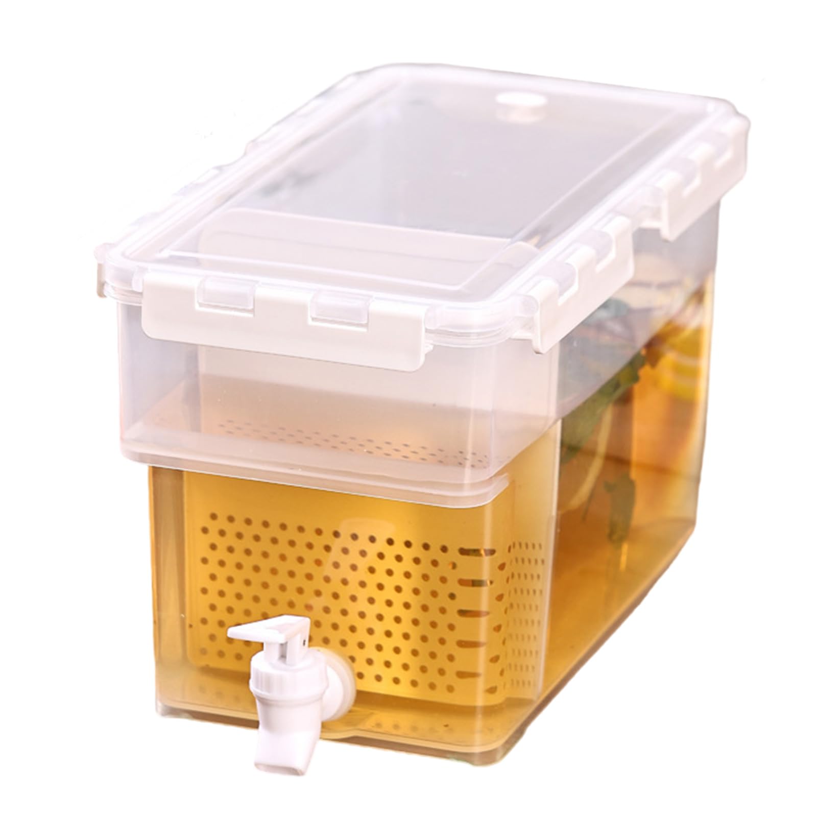 Xjdzineq Leak Proof Cold Beverage Dispenser with Tap Refrigerator Water Pitcher Fridge Storage Cocktails Container Refrigerator Drink Dispenser