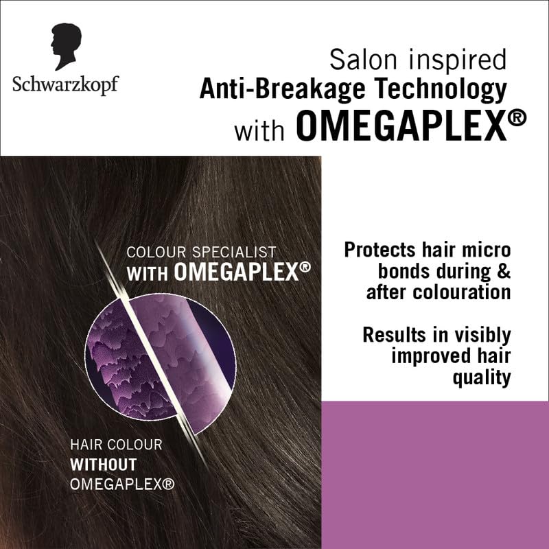 Image of Schwarzkopf Colour Specialist At Home Permanent Hair Colour With Omegaplex Anti-Breakage Technology And Hyaluronic Acid With 2 After Colour Repair Masks For Softer Hair, 6.0 Natural Light Brown, 165ml