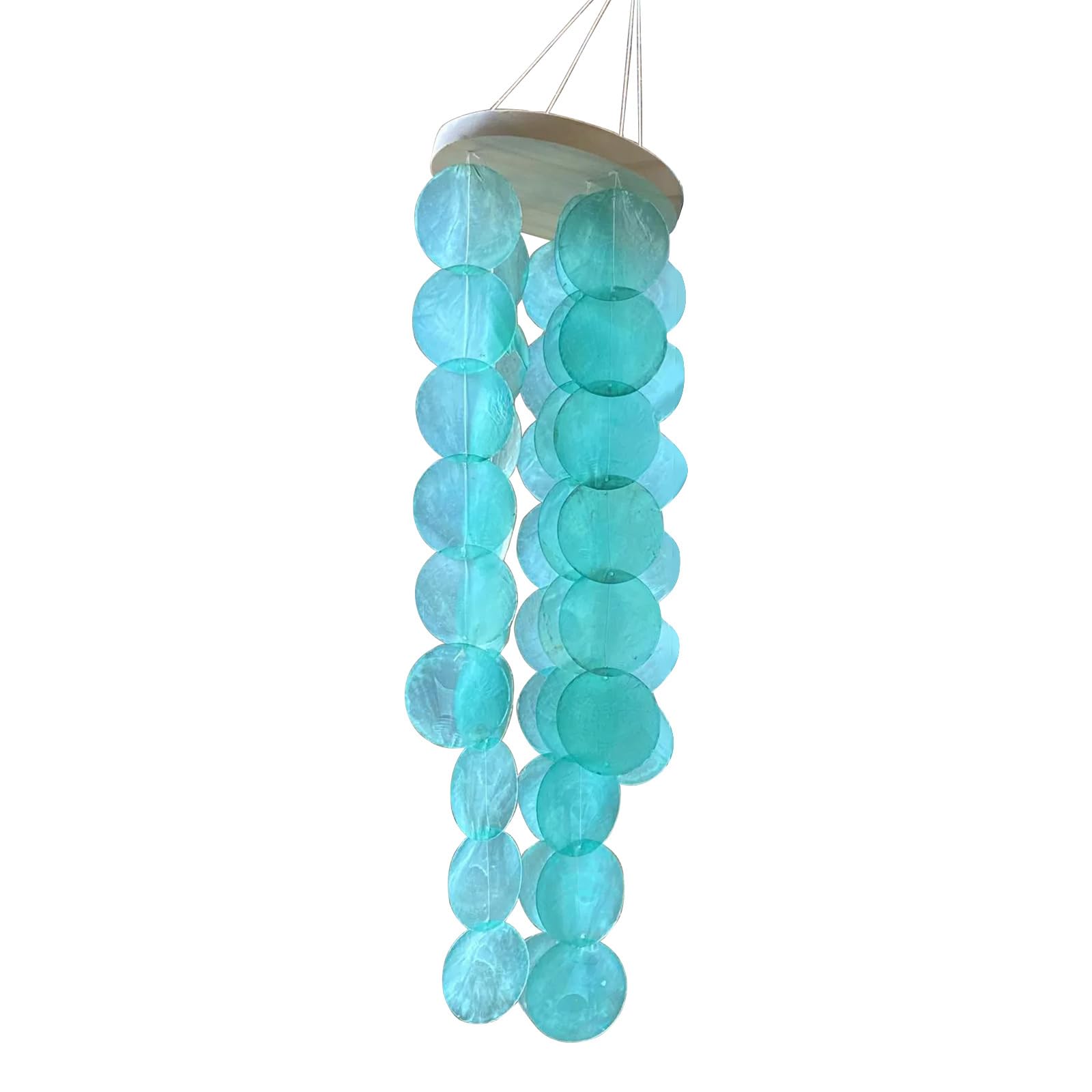 ANTOVSO Colored Capiz Shells Chimes For Garden, Elegant Hanging Pendant For Patio Garden, Garden Ornaments & Decorations Outdoor, Adds Serenities To Any Space