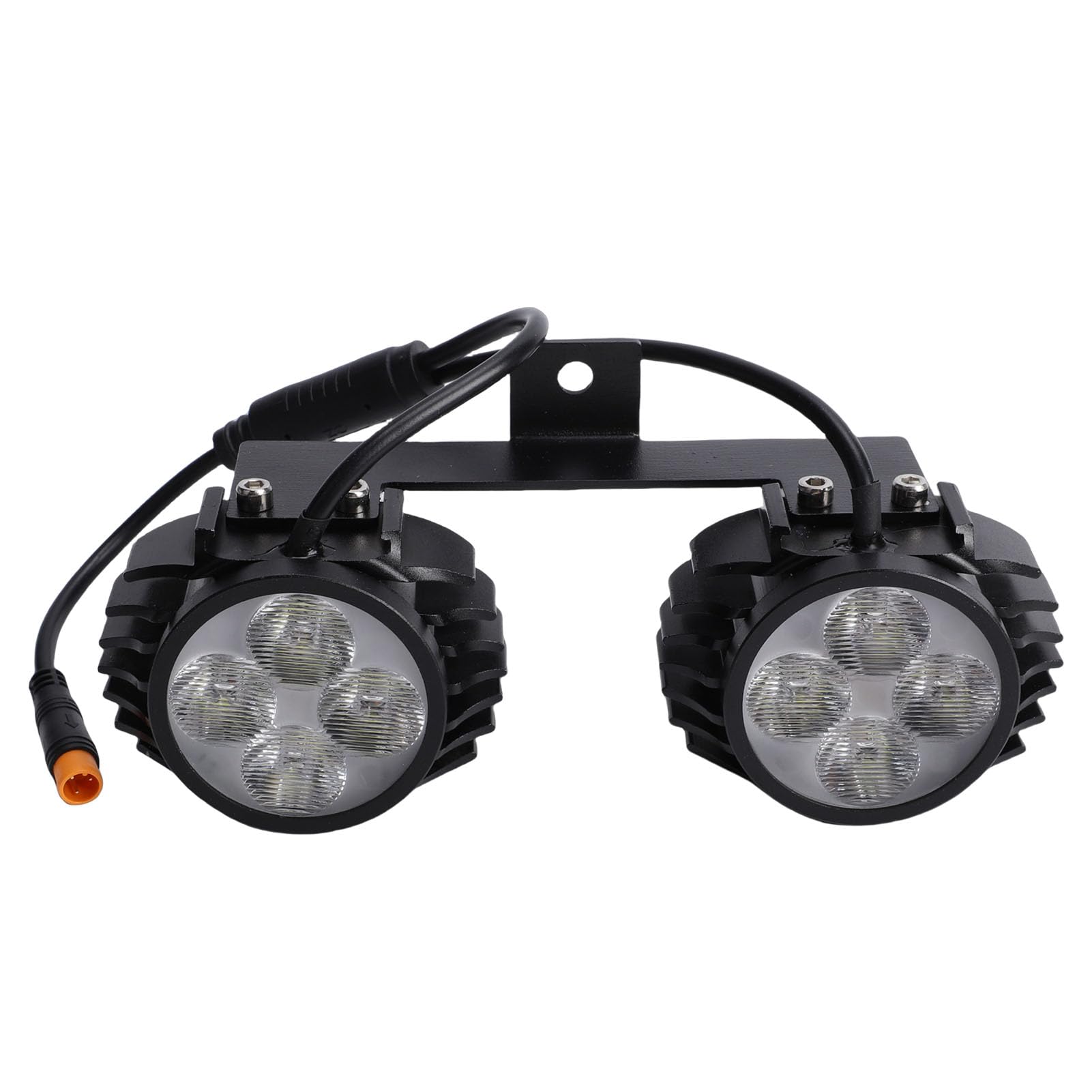 POENVFPO Feu Avant à Double Tête pour Scooter électrique, Lampe de Guidon LED Haute luminosité pour Batterie 48 V, Alliage D'aluminium, Durable, Installation Facile, visibilité Super