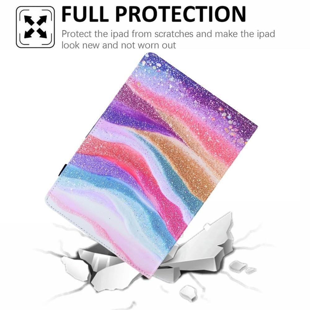 Generic Compatible avec Samsung Galaxy Tab A8 10.5 2022 SM-X207 (Design : chat coloré) Étui portefeuille en cuir à motif de qualité supérieure