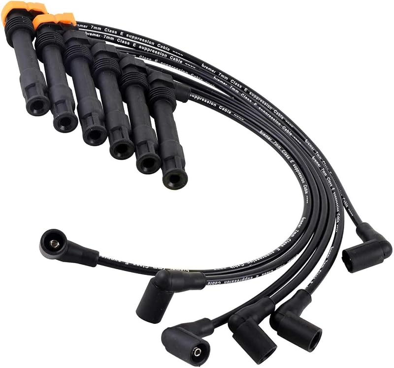 Jogo de cabos de vela Bode-man 7 mm para Audi A4, A6 e Volkswagen Passat V6 2.8L – 6 unidades