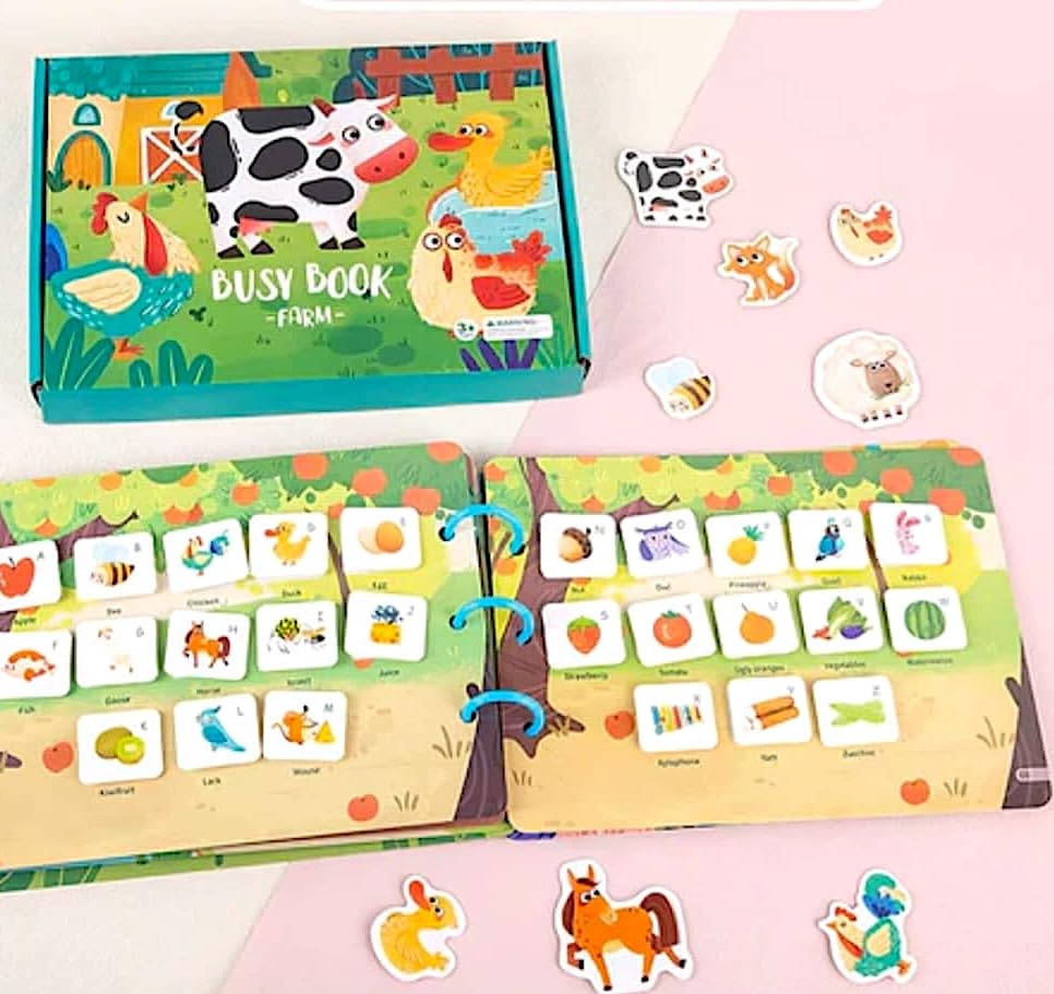 The Monti Club Montessori Toy Busy Book for Toddlers 3 4 5 6 Year Olds- Boys Girls Kids Sensory Toys (Farm Animals) - Image 2