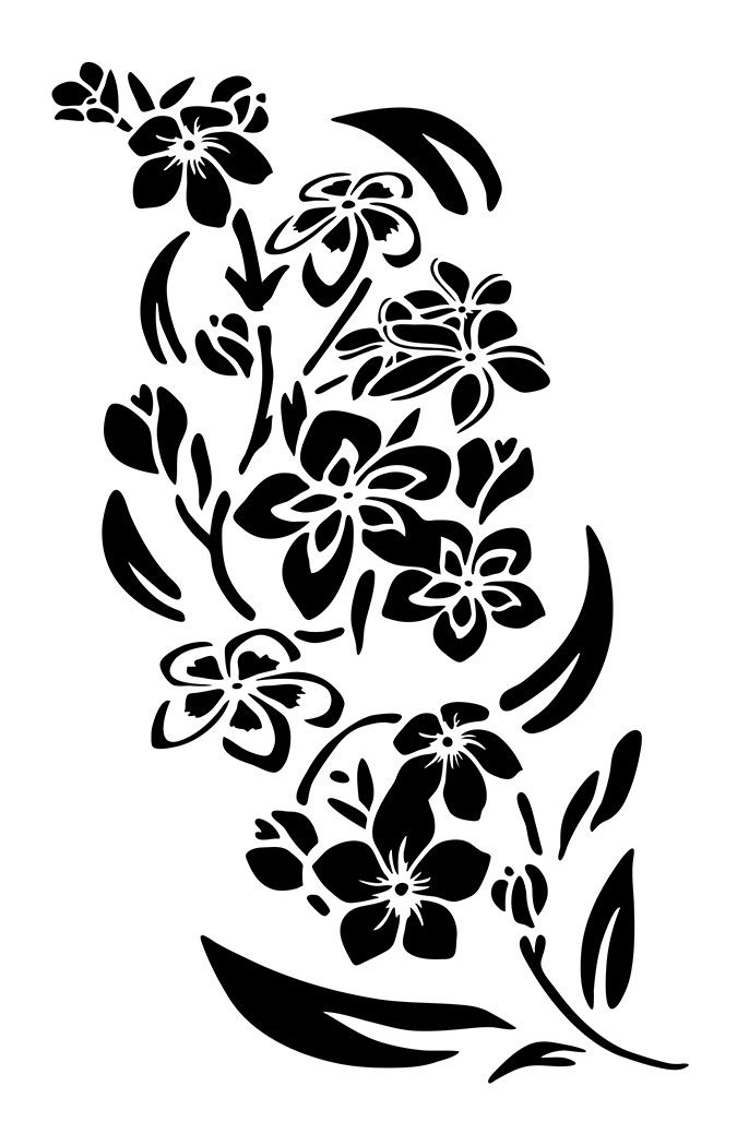 Plumeria Wall Stencil