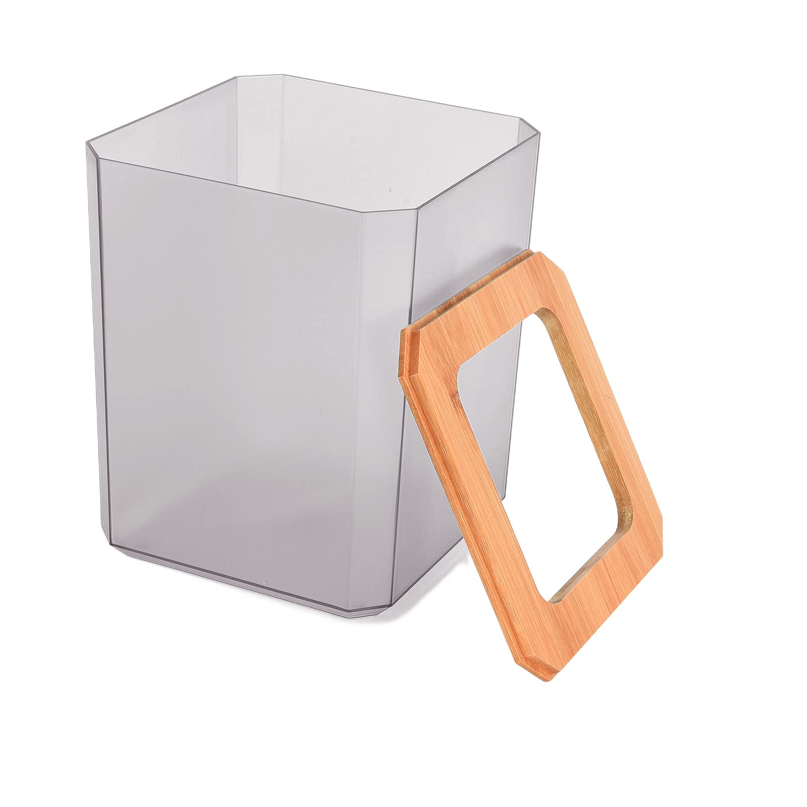 Cocoarm Juego de Accesorios de Baño de bambú, Juego de Baño de 7 Piezas con Caja de ABS, Soporte para Cepillo de Dientes, Escobilla de, Bandeja para Bote de Basura para el Hogar, Hotel, (Gray)