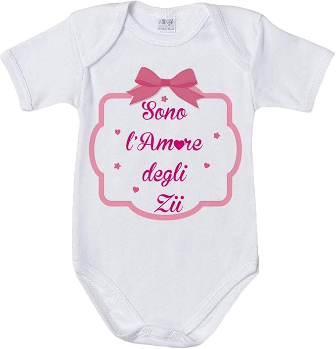 Body Neonato 'Sono L'Amore Degli Zii' | Cotone OEKO-TEX | Grafica Con Cuoricini | Taglie 1-36 Mesi - Foto 11