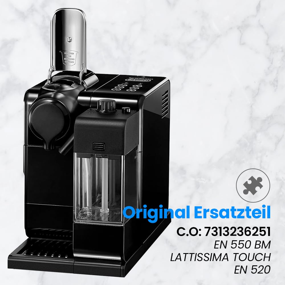 Anakel home Milchaufschäumer 7313238361/5513224751, kompatibel mit DeLongui Lattissima EN520 EN550, mit Milchbehälter 0,35 mit Deckel und Ansaugroh
