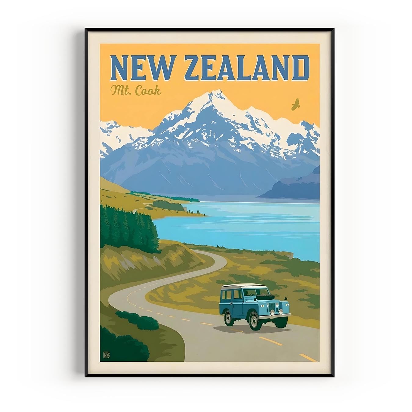 Amazon.com: New Zealand Vintage Travel Poster, Premium Giclee Fine
