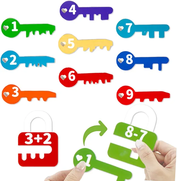 Learning Locks and Keys Math Matching and Numbers Counting Montessori Sorting Educational Toys Fine Motor Skills Toys Preschool Games for Toddlers Kids 3 4 5