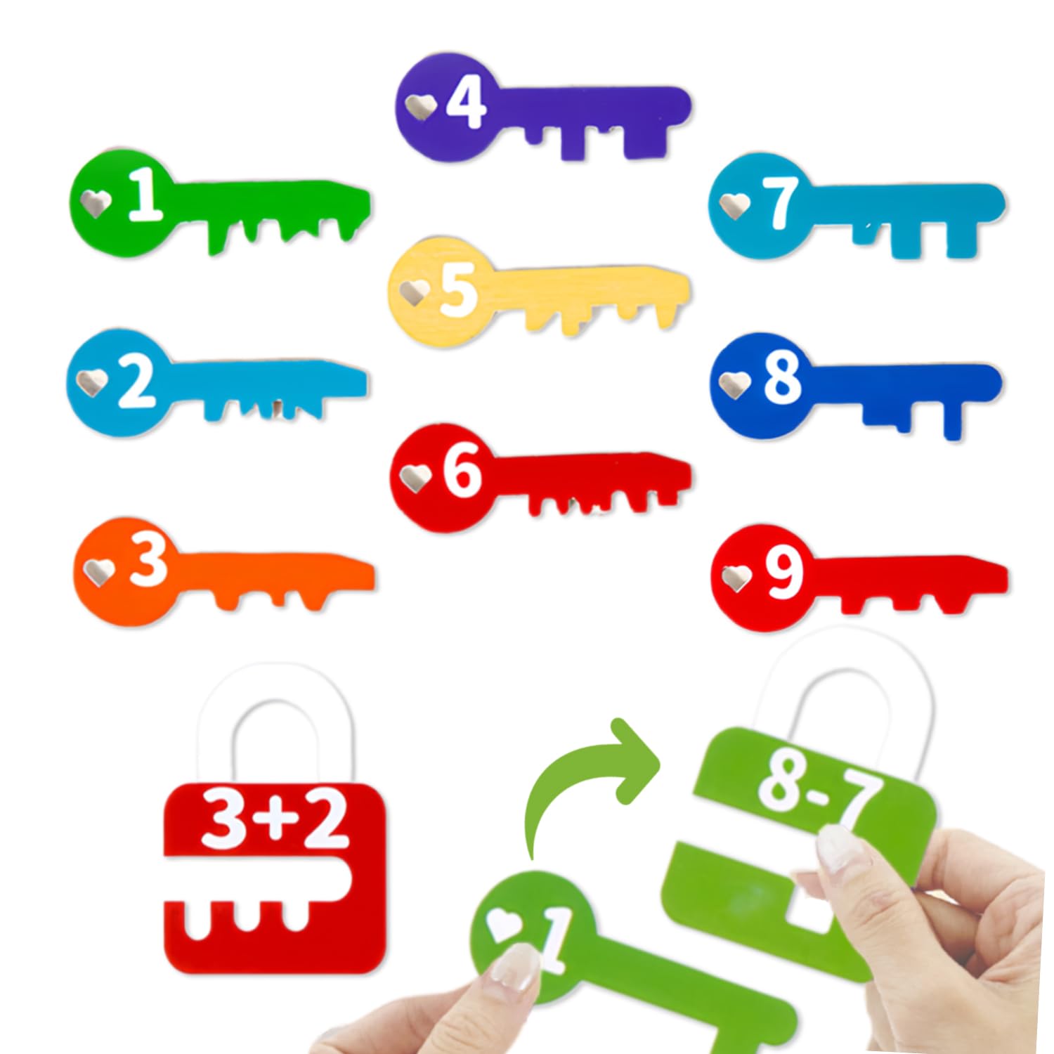Learning Locks and Keys Math Matching and Numbers Counting Montessori Sorting Educational Toys Fine Motor Skills Toys Preschool Games for Toddlers Kids 3 4 5