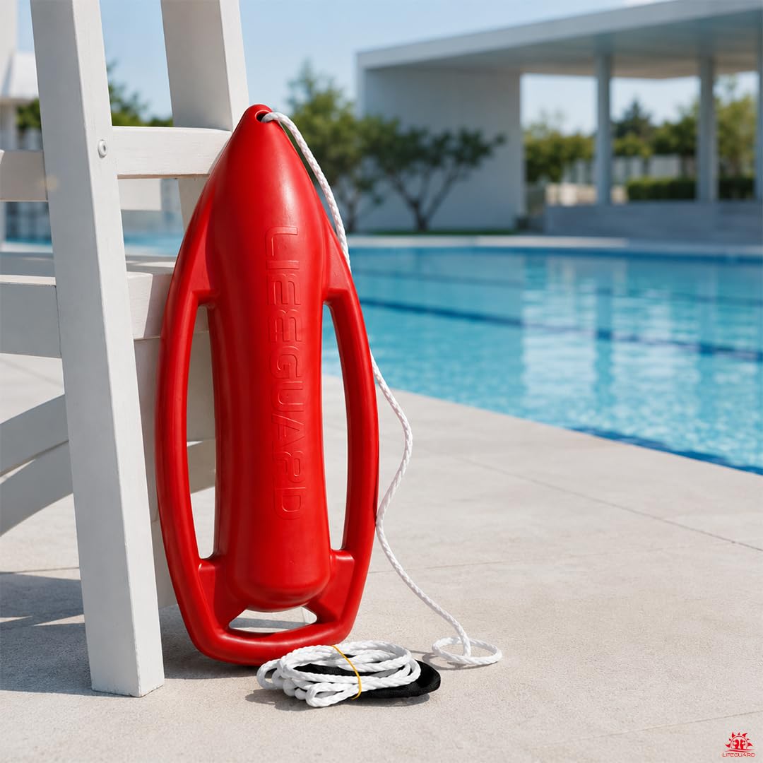 LIFEGUARD Italia Baywatch Rescue Can Salvagente Professionale da Bagnino con Fune e Maniglie