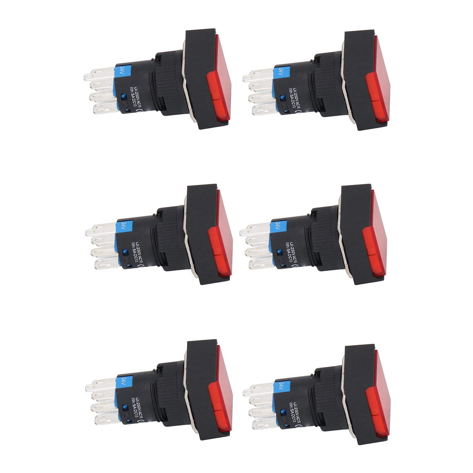 Interruptor de Botón, 25 Piezas 24 V Botón de Luz Indicadora de Bloqueo Automático para Control Industrial, Operación de Larga Duración, Amplio Uso en Sistemas de Electrodomésticos de Motor