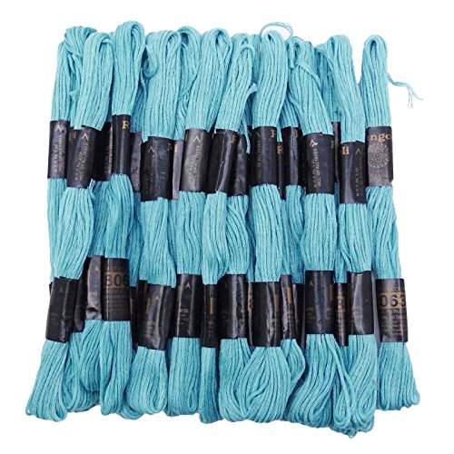 25 Piezas Hilos de Algodón para Costura Azul Claro miniatura 1