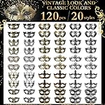 Lenwen 120 Pcs Masquerade Mask Bulk Vintage Antique Masks for Women Men Couple Party Venetian Halloween Costumes Party - Image 2