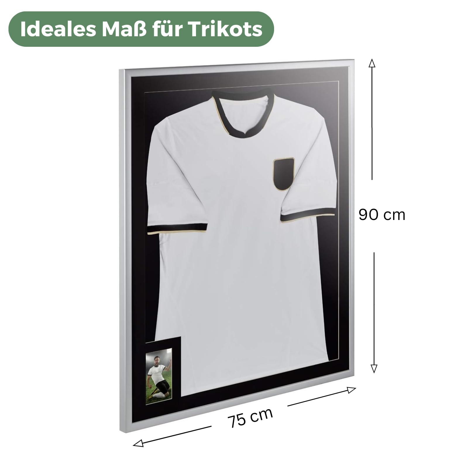 Vitrine Murale Pour Baseball – Avec Cadre Photo 8×10 – Noir – Perfect Cases