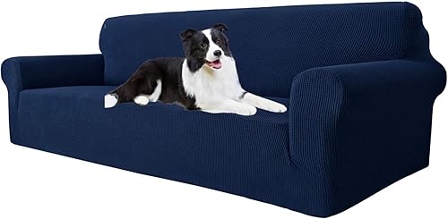 Miniatura 20 de MAXIJIN Fundas para sofá de 3 cojines (71"-91"), funda elástica de 1 pieza para sofá, protector de muebles con parte inferior elástica para niños y