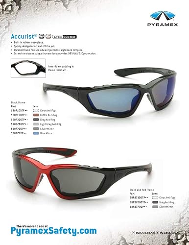 Miniatura 6 de Pyramex Safety Gafas de seguridad Accurist, color negro, lente antivaho gris