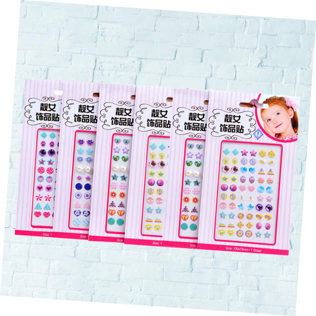FRCOLOR 18 Fogli Adesivo Per Unghie a Stella Creazione Di Gioielli Decalcomania Scrapbooking Per Bambini Bomboniere Pasquali Ornamento Per Unghie Pianeta Borsa Da Festa Gemma Ragazzina