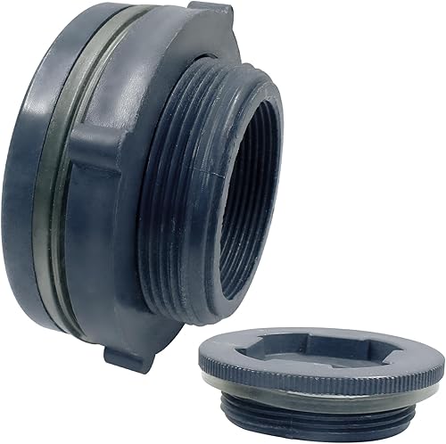 Miniatura 2 de 2 "PVC Bulkhead Fitting,1pc plástico tabique accesorios para barriles de lluvia, tanques de agua, acuarios