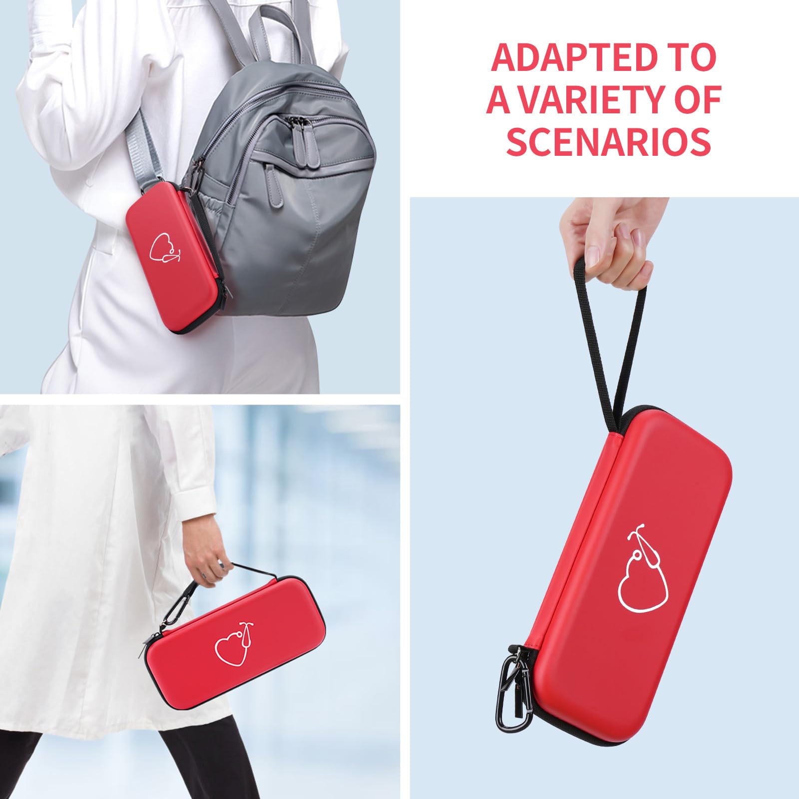 Yinke Profesjonalny stetoskop twardy futerał do Littmann Classic III/MDF/ADC akcesoria do pielęgniarek przenośny kompaktowy, odpowiedni do neurologicznych nożyczek do młotka i latarki