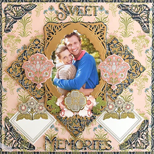 Anna Griffin Salon Nouveau Paper Crafting Kit - Card Making, Scrapbooking, & Paper Crafting Supplies - Cardstocks, Embellishments, Sentiments - For Invitations, Greeting Cards, 32Pcs 12"X12" #TOP3