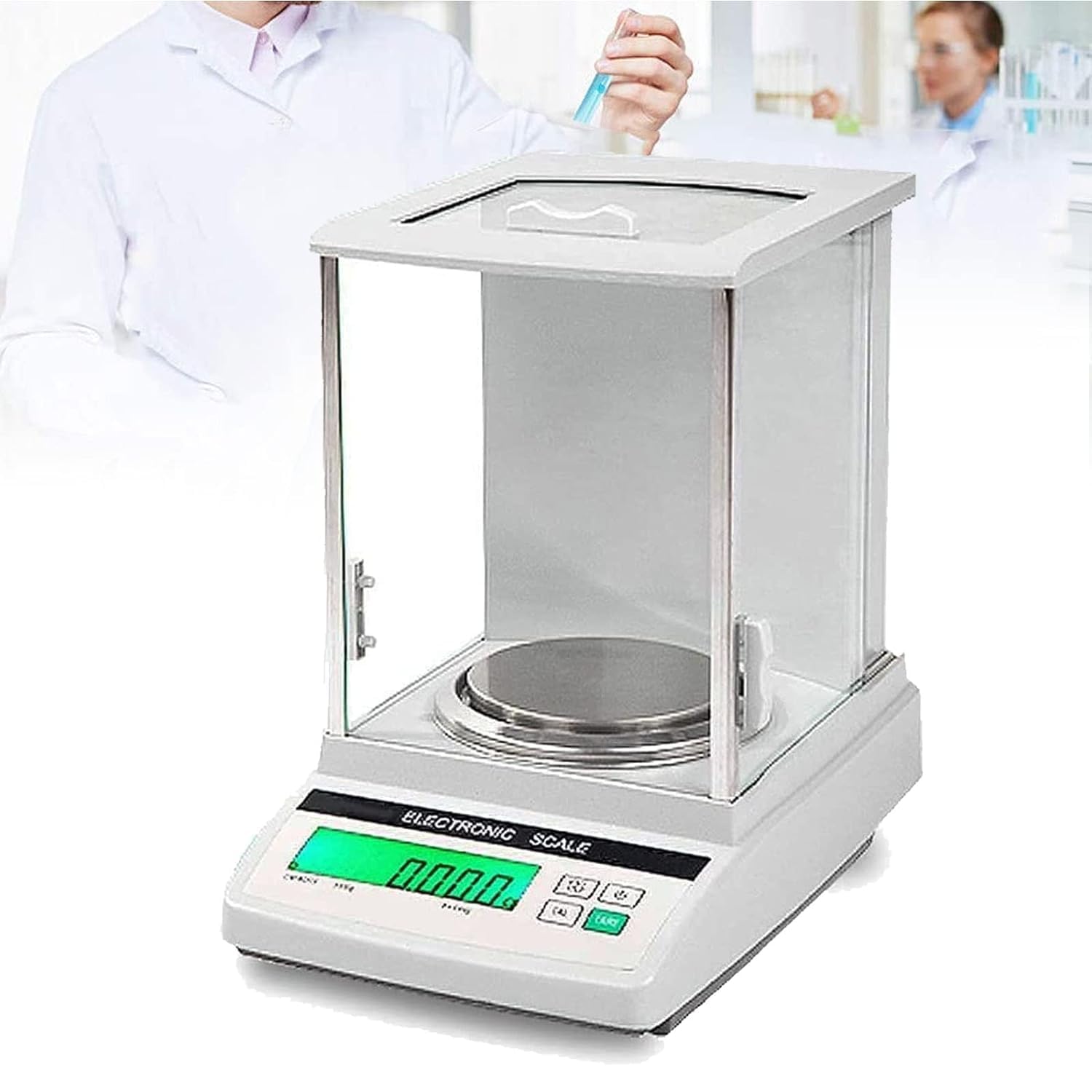 HPTHLY 0.0001g Lab Analytical Balances Precision Scale,Accuracy Digital Electronic Scales LCD Display Screen Automatic Calibration,Digital Milligram Scale for Lab,Jewelr (One Color-220g)