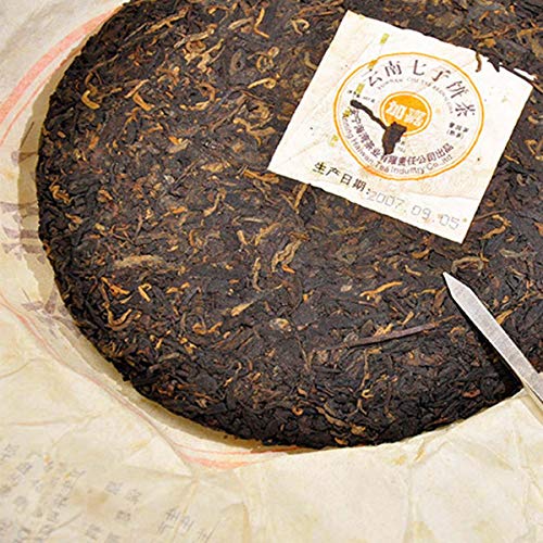 通用 357g Té Puer Maduro Yunnan Qizi 7598 Puer Tea Cake Orgánico Natural Pu'er Árbol más Antiguo Cocido Puer Black Puerh… - Imagen 5