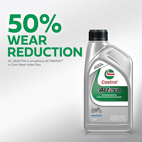 Miniatura 6 de Castrol Actevo 4T 20W-50 - Aceite de mezcla sintética para motocicleta, 1 galón, paquete de 3
