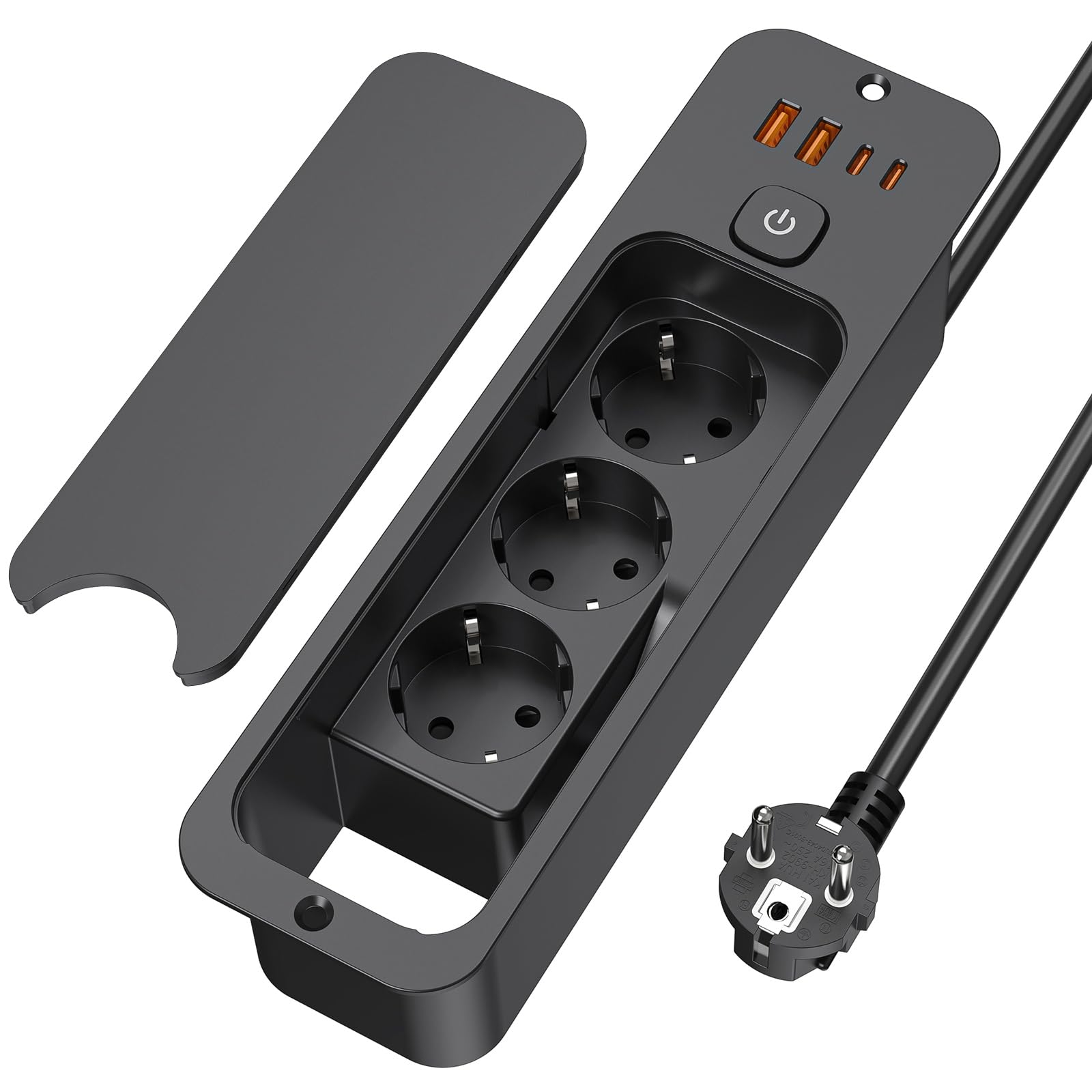 Versenkbare Steckdose 2/3 Fach mit USB