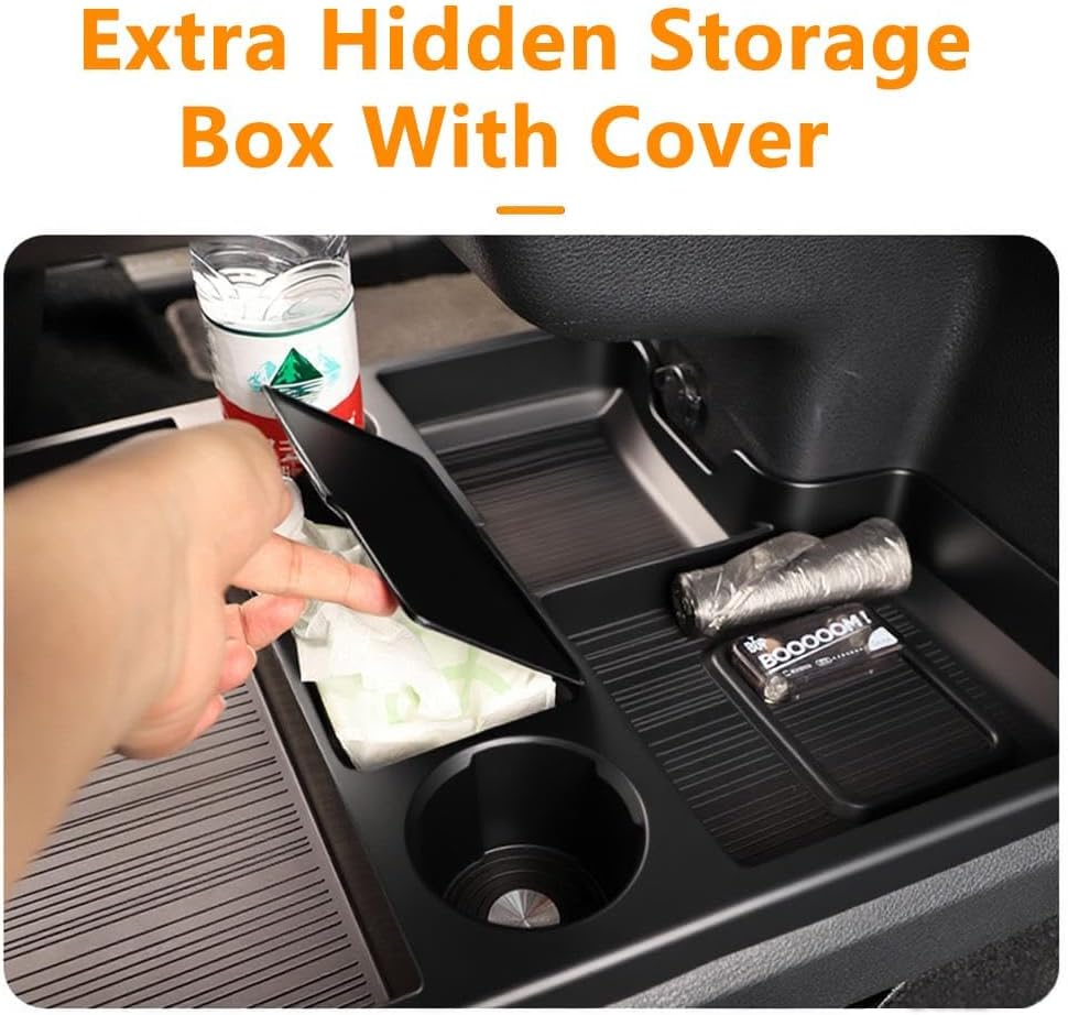 JYCDC Lower Center Console Organizer Compatible with Toyota Sienna 2021–2026, Under Bridge Storage Tray with Cup Holders, Floor Insert Box Interior Accessories (Center Console Organizer)