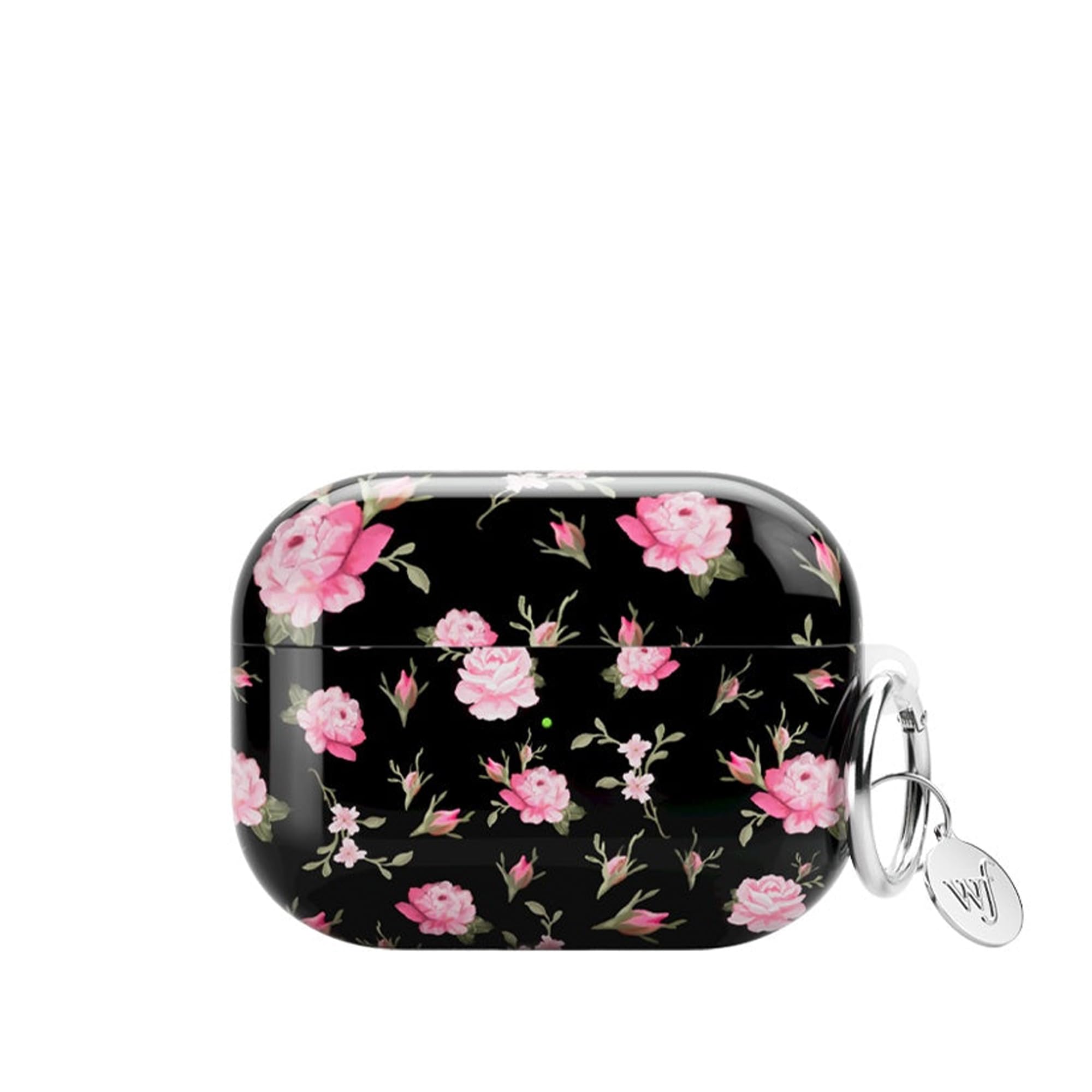 Cases - Black & Pink Floral AirPods Pro Gen 2 Case, Compatible with Apple Airpods Pro Gen 2 Only | Cute, Trendy, Coquette, Pink - Protective Cover, Keychain, Women Owned Small Business