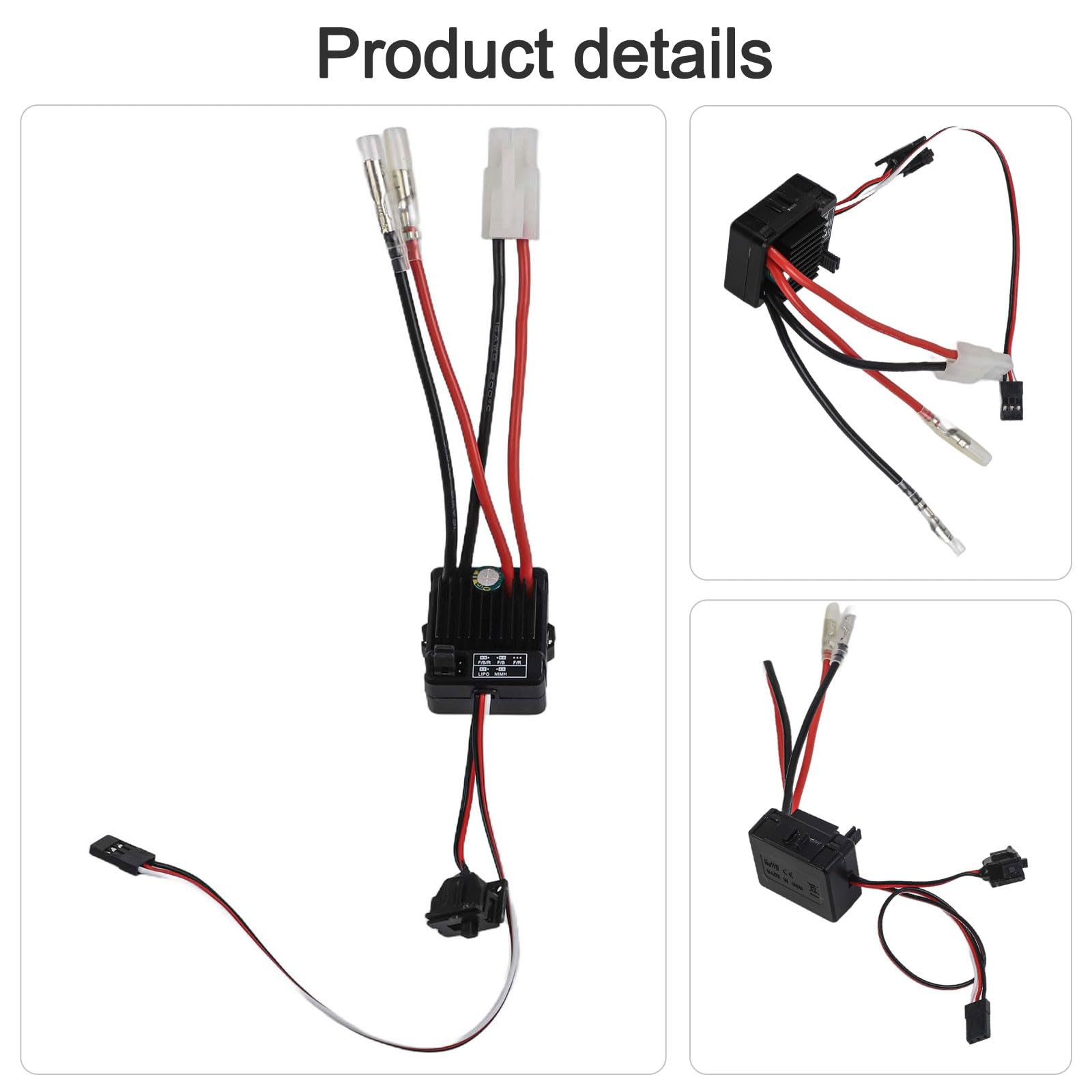 Regolatore elettronico di velocità ESC spazzolato 1060-RTR 60A per Tamiya, 60A continuo/360A di picco, 2-3S LiPo o 6-9 celle NiMH, lineare BEC 6V/3A, per scala 1/10 RC auto, camion, carri