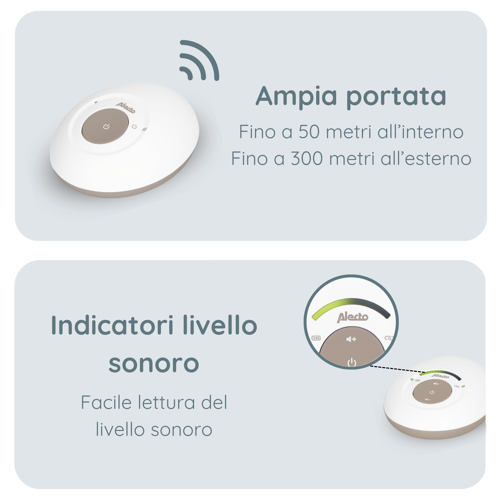 Alecto DBX110BE - Full Eco DECT Babyfoon - Wit/Beige