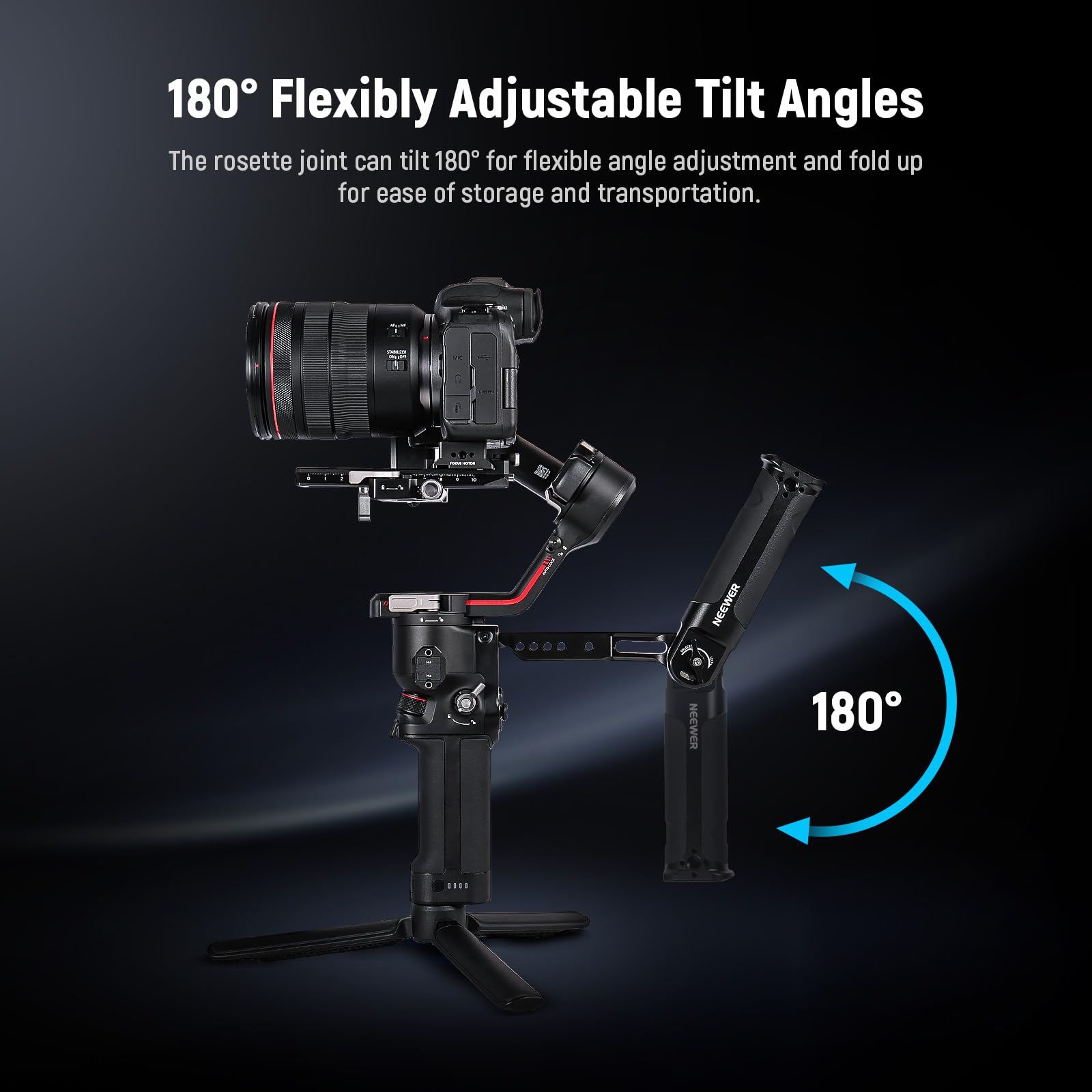NEEWER Impugnatura Regolabile Tracolla per Gimbal, Guida NATO, Compatibile con DJI RS4, RS4 Pro, RS3, RS3 Pro, RS3 Mini, RS2, RSC2, Ronin-S e Ronin-SC per Riprese a Bassa Angolazione, Max 13,2lb, ST49