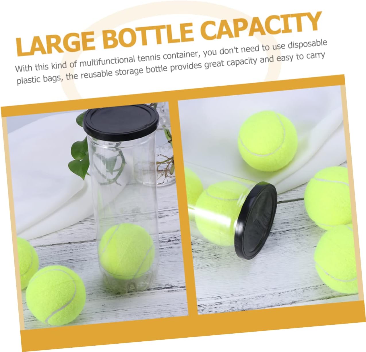 VICASKY Tennis Cylinder Balls Organizer Tennis Accessories Tube Used Tennis Saver Giant Tennis Party Sport