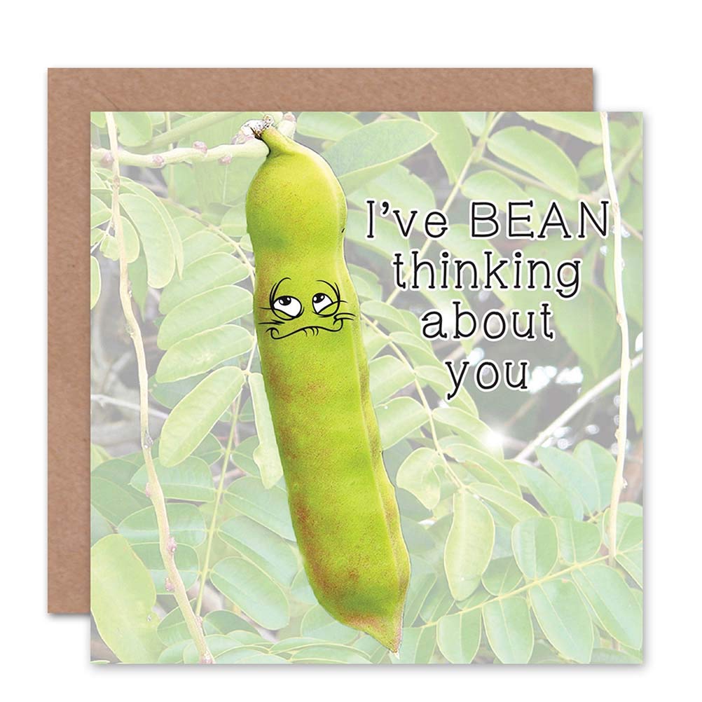 Wee Blue Coo CARD GREETING ROMANCE VALENTINE CUTE GREEN BEAN