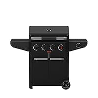 Barbecook Barbecue a gas Luca 412 con armadietto e fornello laterale nero 145.4x60.3x112.3cm