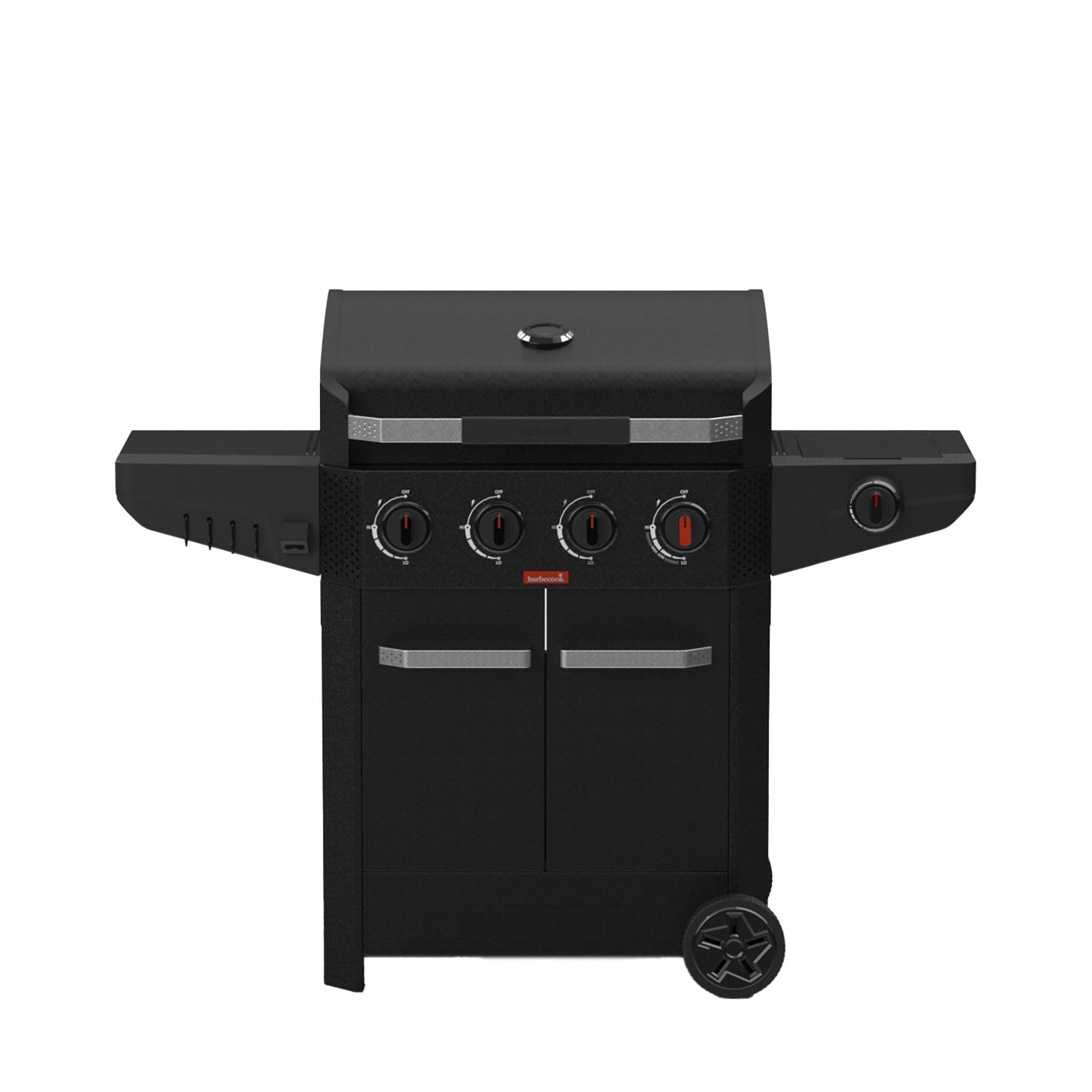 Barbecook grill gazowy Luca 412 145.4x60.3x112.3cm czarny z szafką i palnikiem bocznym