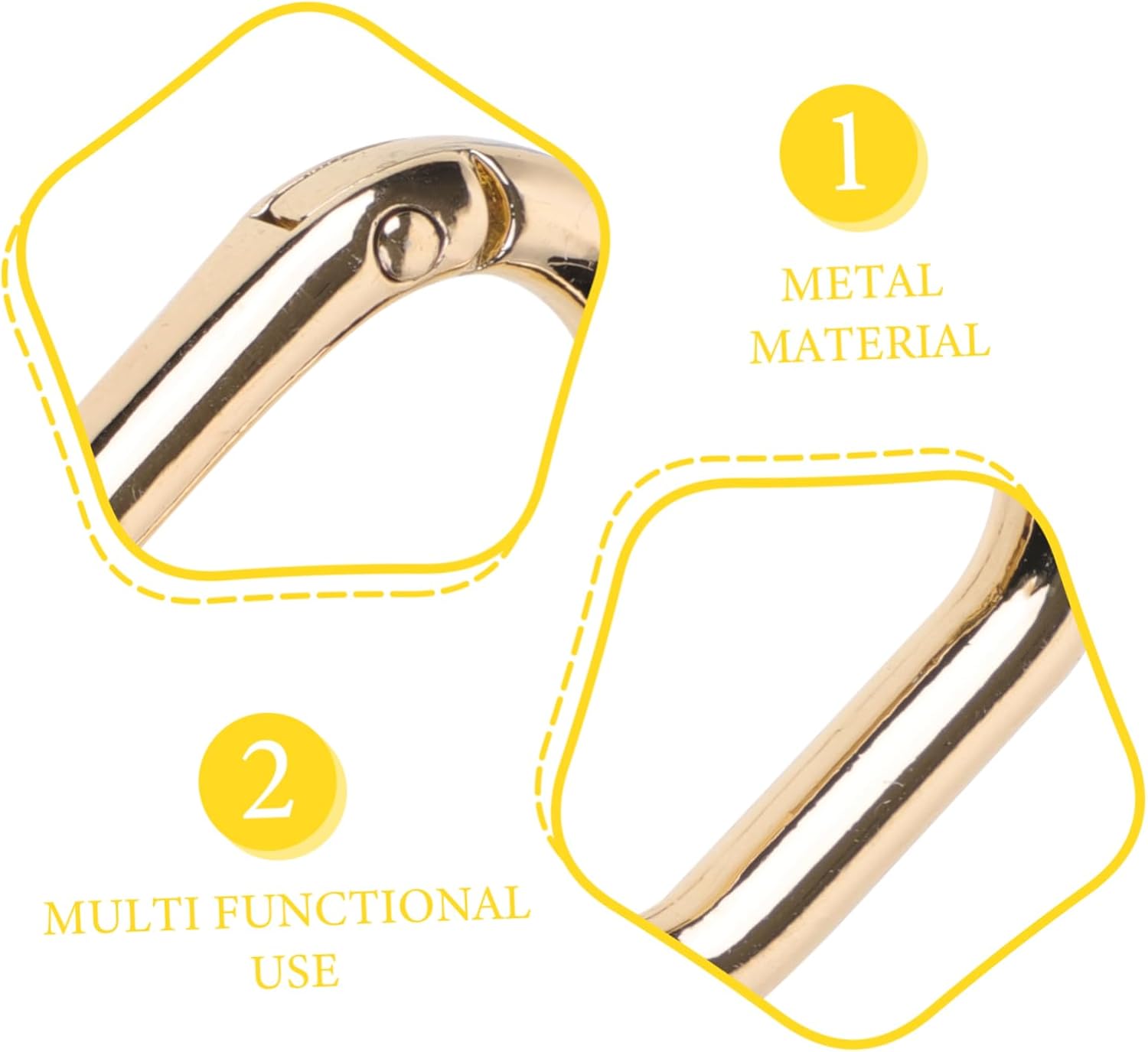 TEHAUX 10pcs Oval Spring Clasp Metal Snap Hook for Bags Lightweight Keyring Buckles Spring Clips for Crafts and Accessories Shiny