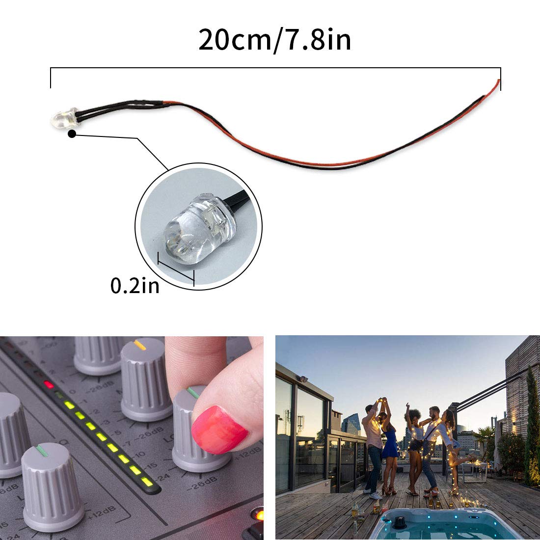 6 colori x 5 pezzi 12V 5mm k diodi LED precablati emissione di luce bianco caldo rosso verde blu giallo 9 12 V set di assortimento di cavi  502