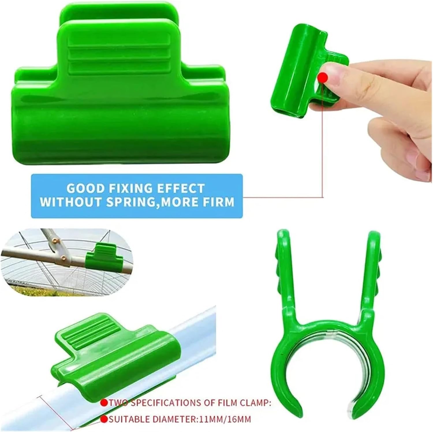Greenhouse Clamps Garden Hoops Greenhouse Plant Support Clips, Suitable For Pipes With Diameters Of 8/11/16/19mm For Fixing Plant Cover(11mm)