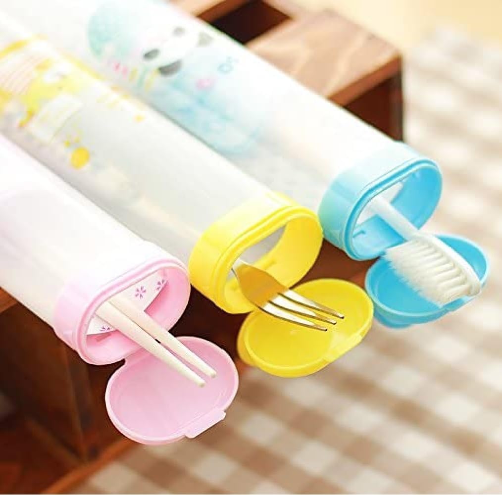 Prostuff.in Plastic 2 Pcs Toothbrush Holder with Cap Antibacterial Toothbrush Case Cover, Travelling Accessories Multi Color 3