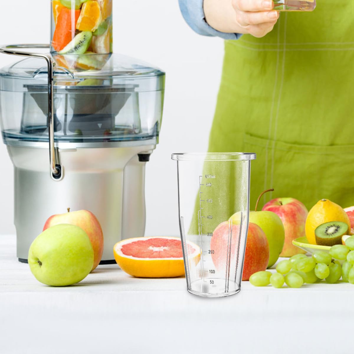 Set 2 Pezzi Tazze Miscelatrici in PC da 650ml con Graduazione, Accessori Versatili per Frullatori, per Smoothies e Uso Quotidiano