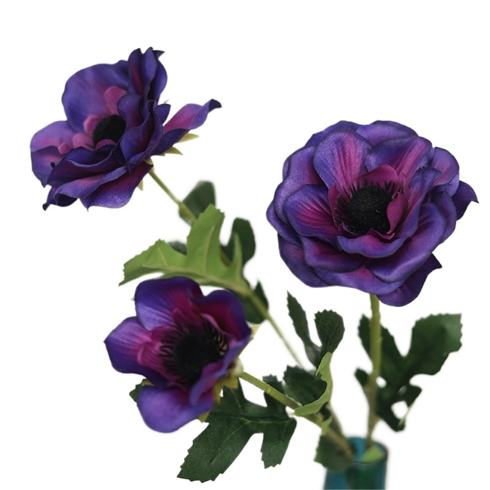 LXLAEOANG Artificial Flower Branches 5 Pcs Fake Flowers Silk Artificial Party Wedding(Purple blue)