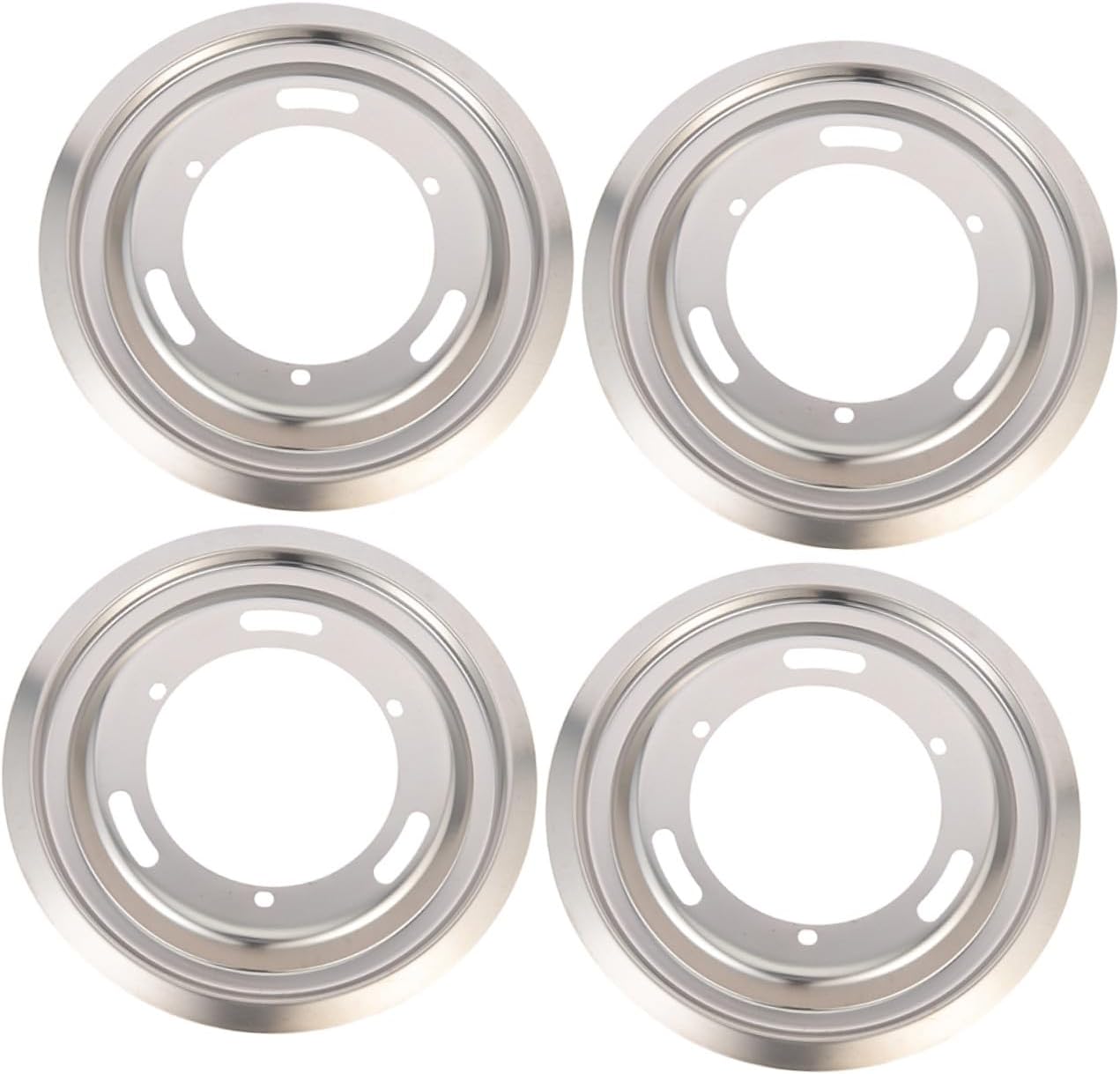 4pcs Stainless Steel Gas Range Stove Drip Pans Stove Burner Trays Kitchen Protection Covers