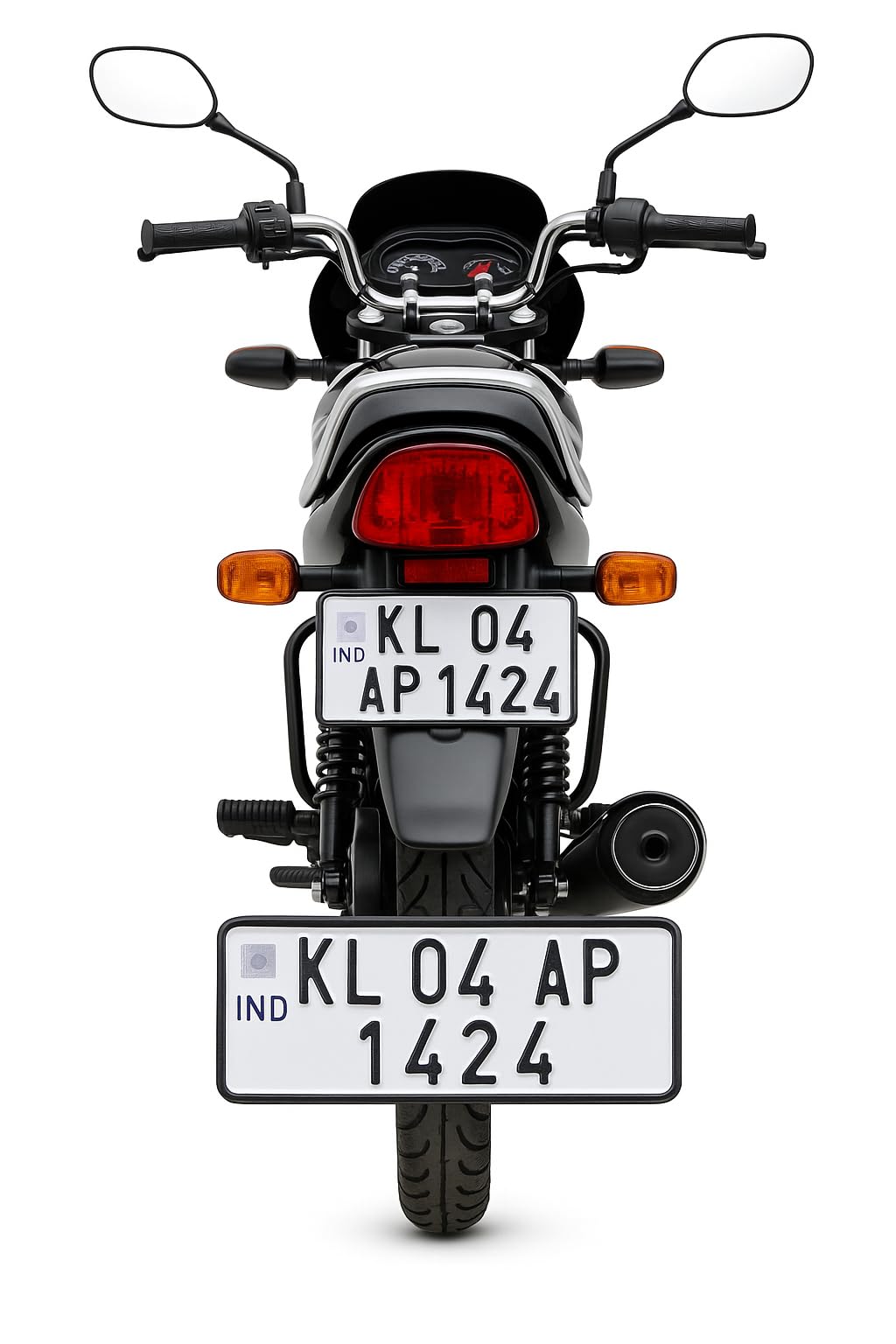 Custom Bike Number Plates - Aluminum, Radium White -5 Custom Bike Number Plates - Aluminum, Radium White -5